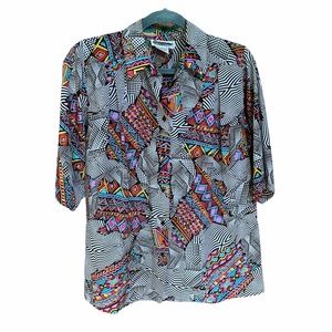 Vintage Multicolored Polyester 80’s Retro Top